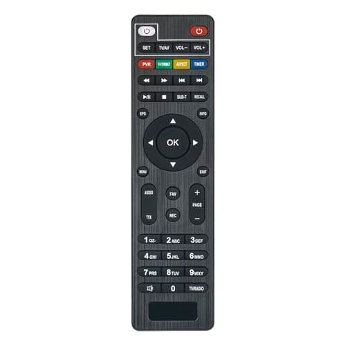 VINABTY Nuovo DVB-T2 Telecomando di ricambio adatto a ﻿Decoder Digitale Terrestre 2023 DVB-T2 adatto a Dcolor Full HD Scart TV Stick Riceve Remote Controller