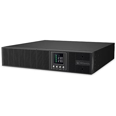 Atlantis A03-OP1302-RC UPS OnLine Gruppo di Continuità Doppia conversione Onda Sinusoidale Pura 1300VA 900W, Server RACK, display LCD, USB, seriale RS-232, 8 uscite IEC, slot SNMP, 2x12V-9Ah