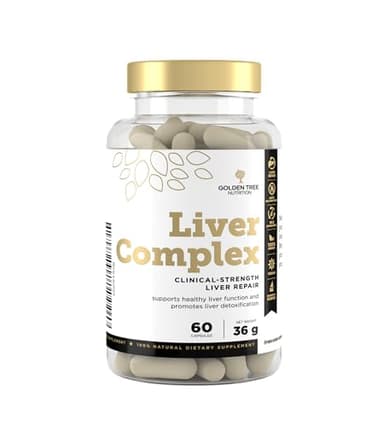 Golden Tree Liver Complex – Integratore 100% naturale vegan per il detox del fegato con cardo mariano, radice di tarassaco, estratto di carciofo, curcuma, acido alfa lipoico, vitamine D, B6 e B12.