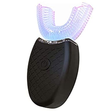 Spazzolino Ad Ultrasuoni Automatico, Spazzolini ad Ultrasuoni a 360 ° Spazzolino Elettrico e Kit di Sbiancamento dei Denti, Spazzolino da Denti per Ricarica (Nero)