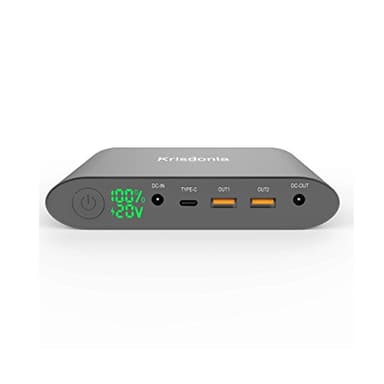 Krisdonia 25000mah Power Bank Batteria Esterna Caricabatterie con Type-C Port + DC Port + Quick Charge 3.0 Dual USB per Notebook, MacBook, Smartphone e Tablet