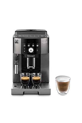 De'Longhi Magnifica S Smart ECAM250.​33.​TB, Macchina Caffè Automatica con Montalatte, Macchina Compatta dal Chicco alla Tazza, Montatura Manuale Latte, 4 Ricette One Touch, Titanio Nero