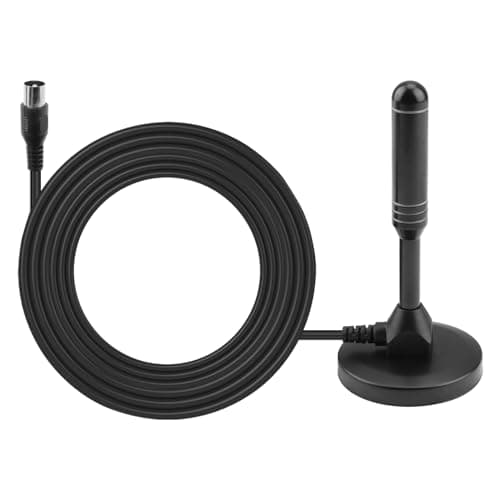 Antenna DTA240 per TV Digitale Terrestre – Antenna Portatile Interna/Esterna, per TV, Tuner USB, DVB-T TDT, Radio DAB - Base Magnetica e Cavo Coassiale Incluso