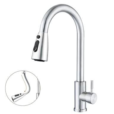 SURFOU Rubinetto Lavello Cucina Doccino, Miscelatore Con Doccetta Estraibile Acciaio Inox Cucine, Rubinetti Lavelli Miscelatori Allungabile, Rubinetteria Fontana Lavandino Robineto Moderna Robinetti
