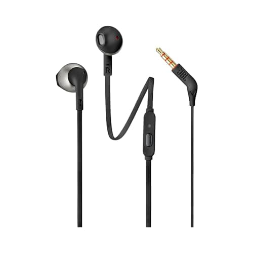 JBL JBLT205BLK Auricolari con Microfono, Nero