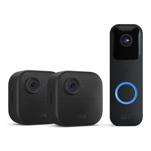 Nuova videocamera Blink (Outdoor 4) | Sistema a 2 telecamera con Sync Module Core incluso + Blink Video Doorbell (nero)