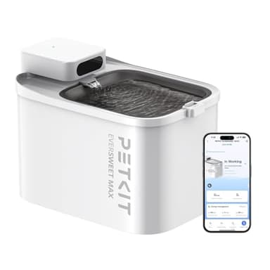 PETKIT EVERSWEET MAX Fontanella per Gatti Senza Fili, 3L Fontana per Gatti con Sensore,26dB Ultra Silenziosa, Controllo Intelligente dell'applicazione,5000 mAh 83 Giorni di Autonomia
