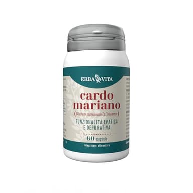 ERBA VITA Integratore Alimentare di Cardo Mariano, 60 Capsule - Utile alla depurazione e detossificazione del fegato, 60 unità, 1