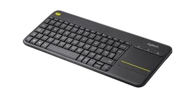 Logitech K400 Plus Tastiera Wireless Touch TV, Facili Controlli Multimediali e Touchpad Integrato, Tastiera HTPC per TV Collegata al PC, Windows, Android, Chrome OS, Laptop, Italiano QWERTY - Nero
