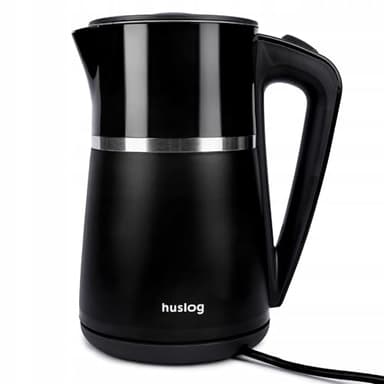 Huslog Bollitore elettrico con capacità 1,7 L, 2200 W, Nero