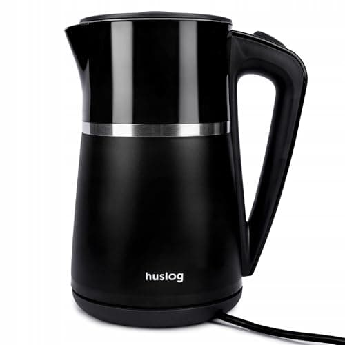 Huslog Bollitore elettrico con capacità 1,7 L, 2200 W, Nero