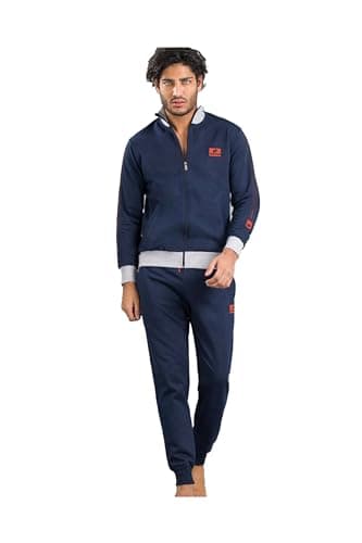 Lotto TUTA UOMO IN FELPA GARZATA, VARI MODELLI ANCHE RAGAZZO, TUTA SPORTIVA UOMO, TUTA UOMO COTONE FELPATO (Blu 2009, L)
