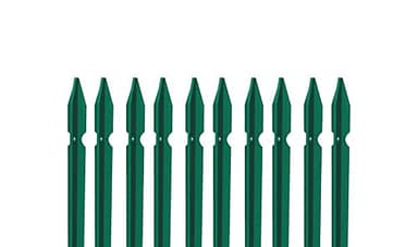 10 PZ Palo paletto in ferro a T 35x35x3,5 mm plastificato verde per rete recinzione metallica TUTTE LE MISURE - MADE IN ITALY … (H 250 cm)