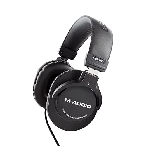 M-Audio HDH40 – Cuffie Over Ear chiuse da studio con archetto flessibile e cavo da 2,7 m, ideali per monitoraggio, podcasting e registrazione