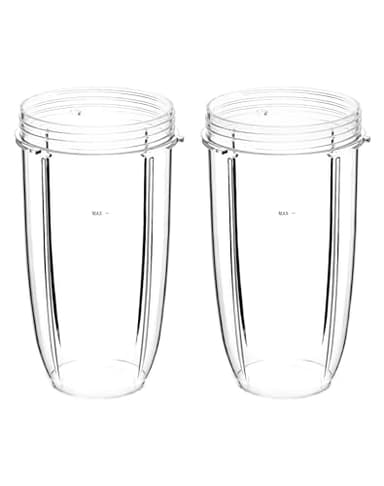 QWORK® 32OZ Tazze Ricambio Compatibili con NutriBullet 900W / 600W (Confezione da 2)