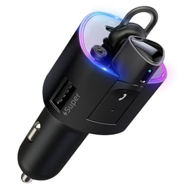 OBEST Caricatore Auto,PD 36W Caricatore Rapido Accendisigari con Cuffie Senza Fili del Bluetooth,Controllo Vocale, Risposta Alle Chiamate,Porte USB e Tipo C per Iphone/Galaxy/Sumsang/Google Pixel/Mi