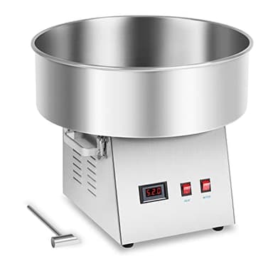 Royal Catering RCZK-1030-W Macchina Zucchero Filato Professionale (Ø 52 cm, 1030 Watt, 1 porzione / 30 s, Display LED, Acciaio Inox)