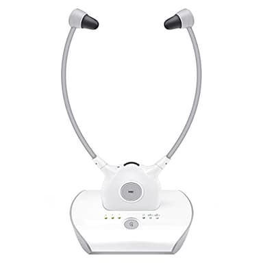 APH100 Cuffie Wireless TV, 2,4GHz Cuffie Senza Fili per TV con Trasmettitore (3,5 mm AUX, RCA, 2 Batterie), Plug and Play, 30m Gamma, Stereo alto Volume Adatto alla Maggior Parte dei TV