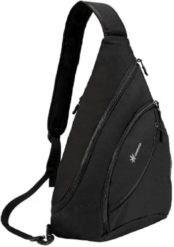 SUNSEATON Zaino Monospalla, Borsa Monospalla per Uomini Impermeabile, Spalla Marsupio Messaggero per Palestra Scuola, Esterni Trekking Escursionismo Viaggio Campeggio (Nero)
