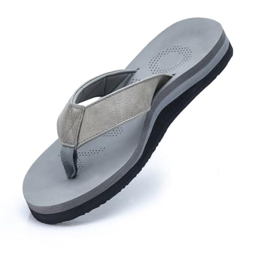 MGGMOKAY Infradito Uomo Supporto Arco Beach Sandali Estive Comode Pantofole,Grigio,44