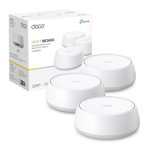 TP-Link WiFi 7 Deco BE25 Mesh WiFi, BE3600Mbps Dual-Band, Router, AP, 2 Porte Ethernet di 2,5 Gbps, 4 Antenne Interne, MLO, AI-Roaming, HomeShield, Funziona con Qualsiasi ISP, Modem e Alexa, 3pz