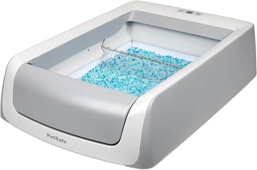 PetSafe - Lettiera per Gatti Autopulente ScoopFree, per Gatti Automatica, Monitor Sanitario Integrato, Igienico, Pulito, Include Lettiera in Silice, Senza Coperchio, Seconda Generazione