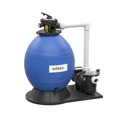 Wiltec Filtro a Sabbia per Piscina, 750 W, Serbatoio filtrante 71 l, Pompa Piscina autoadescante 20.000 l/h