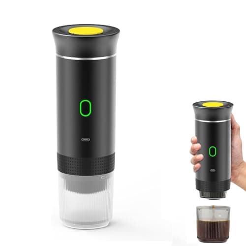 Eznaobo Macchina per caffè portatile, 3 in 1, macchina per caffè espresso elettrica portatile, 12 V espresso macchina da caffè ricaricabile, per ufficio, viaggi, casa, compatibile con capsule K-Cup e