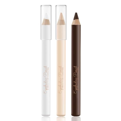 Apooliy Matita per sopracciglia Eyeliner Contour 3 IN 1 Set, penna per sopracciglia impermeabile a lunga durata, eyeliner bianco opaco, matita per contorno traslucida, penna per trucco occhi donna