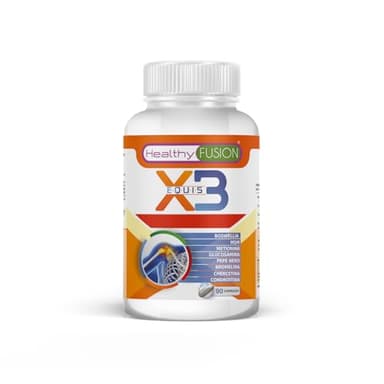 Healthy Fusion X3 Curcuma con Glucosamina, Condroitina e Collagene | Potente Anti-Infiammatorio e Antidolorifico Naturale | Elimina i Dolori Muscolari | Articolazioni e Ossa 90 Capsule