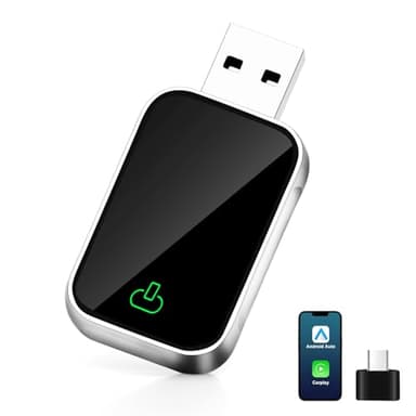 Adattatore wireless Auto e Carplay Android, senza fili 2 in 1 Stick converte auto Android cablate/Carplay auto in wireless, adatto per telefono con Android e ios Carplay, interfaccia USB C/A