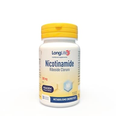 LongLife® Nicotinamide Riboside Cloruro | 300mg Niagen® | Precursore NAD+ | Con vitamina C | 1 mese di trattamento | Vegano e senza glutine