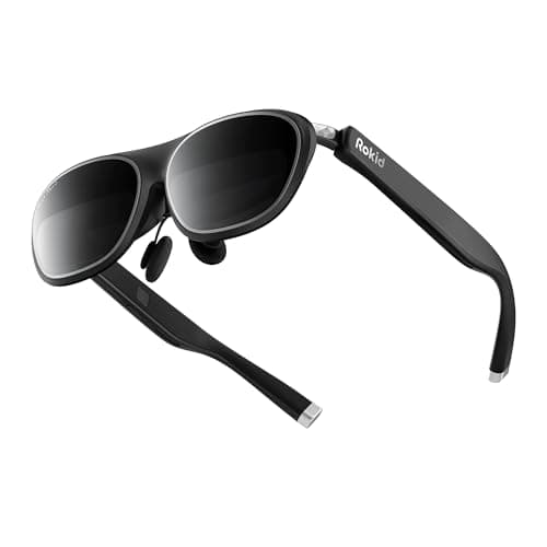 Rokid Max 2 AR Occhiali Nero Display Micro OLED 215" Myopia Adjustable (0-600D), 120Hz, 50° FOV e 600nits Luminosità, compatibile con Android e PC/ROG/Steam