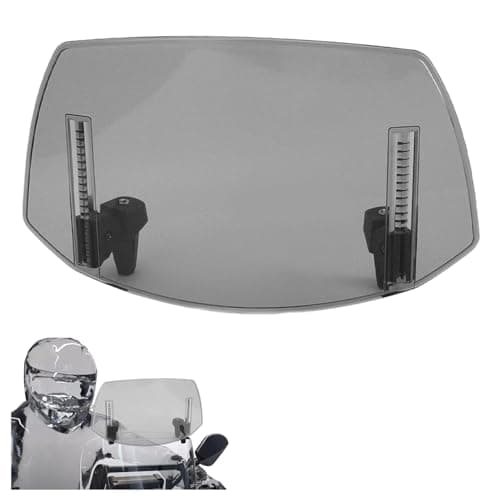 Tissting Parabrezza Moto, 29 x 22 cm Parabrezza Estensione Universale Regolabile ABS Deflettore Aria Moto con Clip, Parabrezza Spoiler Deflettore Aria per MT07 MT09 MT10 R1 R3 FZ6 TMAX530 TMAX 500