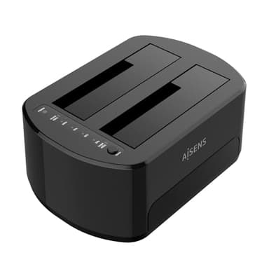 AISENS - ASDS-D03B - Docking station doppia Bahia Asds-D03B SATA 2.5/3.5A USB 3.0/3.1 Gen1, Clone, Nero