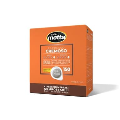 CAFFÈ MOTTA Cialde ESE 44 mm nuova miscela ESPRESSO CREMOSO - 150 Cialde Compostabili (1 Confezione da 150)