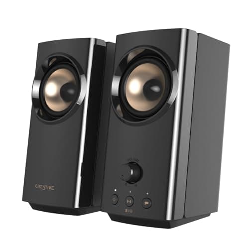 CREATIVE T60 Altoparlanti Hi-Fi 2.0 con Clear Dialog e Surround Sound Blaster, SmartComms Kit, audio USB-C, Bluetooth 5.0, fino a 60W di potenza massima, per computer e laptop