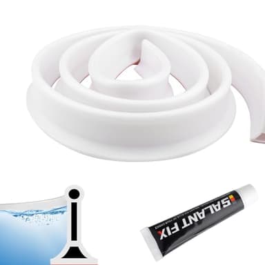 Swavitie Barriera Doccia Ferma Acqua 2M Soglia Doccia autoadesiva Pieghevole Bordo per Piatto Doccia a Pavimento Striscia di Ritenzione Bagno Barriera Schizzi Doccia per Separazione a Secco e Umido