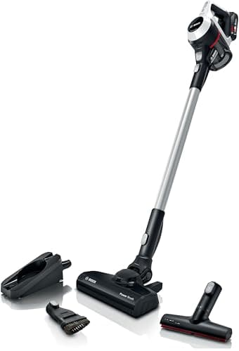 Bosch Unlimited Serie | 6 - Scopa Elettrica Ricaricabile, Aspirapolvere Multifunzione senza Fili e senza Sacco, 18V, Bianco