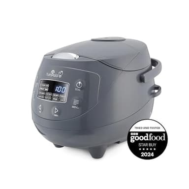 Yum Asia Panda Mini Cuociriso con Ciotola in Ceramica Ninja e Advanced Fuzzy Logic (3,5 tazze, 0,63 litri) 4 Funzioni di Cottura del Riso, 4 Funzioni Multicooker, Display LED, 220-240V