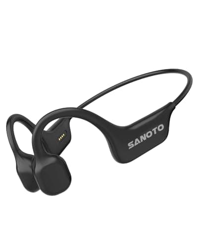SANOTO Cuffie Conduzione Ossea Open Ear Auricolari Bluetooth 5.0 Wireless IPX7 Cuffie Sport Impermeabili e Antisudore Adatte per Corsa Ciclismo Fitness Ufficio