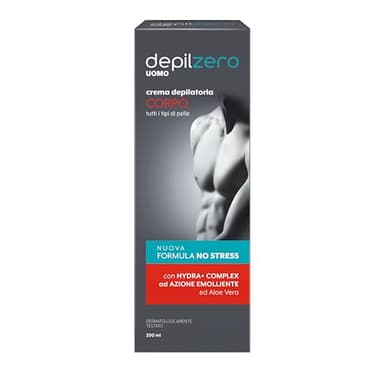 Depilzero - Crema Depilatoria Uomo, con Aloe Vera, Elimina il pelo lasciando la pelle Liscia e Morbida, 200ml