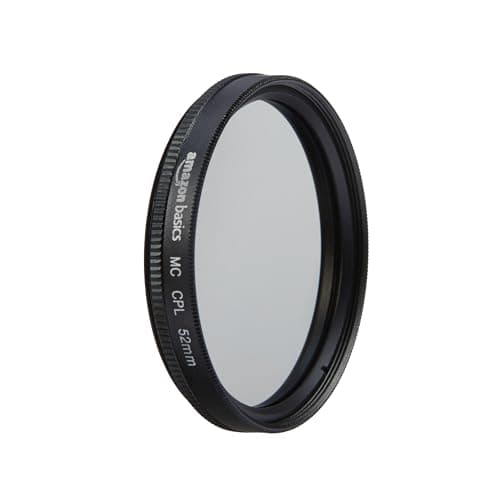 Amazon Basics - 52 mm Filtro di Protezione Polarizzatore Circolare per Colori più Intensi, Riduzione dei Riflessi e dei Bagliori, Multistrato, Protegge da Polvere, Sporcizia e Graffi