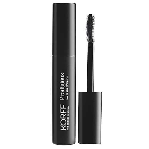 KORFF Mascara Prodigious, Texture Ricca, Cremosa ed Elastica, Effetto Volumizzante Ciglia Finte Nero, 14ml
