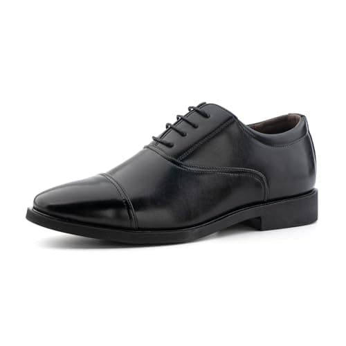 Hitmars Scarpe Uomo Eleganti Cerimonia Classiche Oxford Scarpe Stringate Uomo Derby Scarpe Matrimonio Pelle Verniciata 1 Nero 42