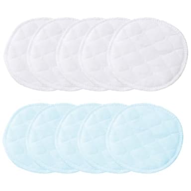 10 Pezzi Coppette Assorbilatte Lavabili, Riutilizzabili Pad Infermieristica, Coppette per Allattamento in Cotone, Coppette per Allattamento in Bambù Organico, Antiallergici Rilievi Reggiseni