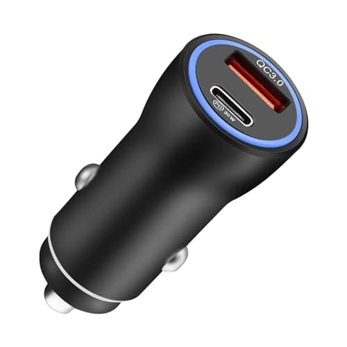 Hoppac Caricabatterie Auto, Caricatore Presa USB C Fast Charge, Doppia Porta, Accessori Accendisigari QC 18W, PD 20W Caricabatterie Per iphone Pro/Max14/13/12/Samsung/Huawei/Xiaomi