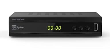 TELE System TS6822 PRO DVB-T2 HEVC Decoder Digitale Terrestre e Videoregistratore twin tuner DVB-T2 HD HDR (HDR10 / HLG) con Display e Telecomando 2 in 1 con controlli TV