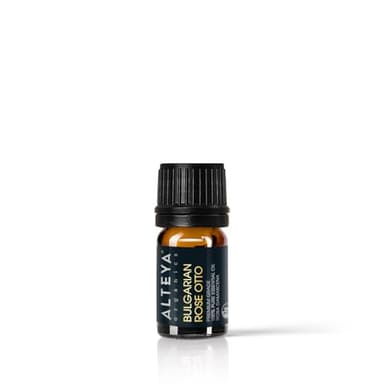 Olio essenziale biologico di rosa bulgara (Rosa Damascena) Alteya da 4.3 ml — Con certificazione USDA Organic — Distillato a vapore, puro, naturale e autentico venduto direttamente da Alteya Organics