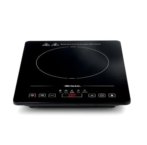 Ariete 1997 Piastra a induzione singola portatile, Vetroceramica, 2000W, 10 livelli di potenza, Timer fino a 4 ore, Sicurezza bambini, 5 programmi, Nero